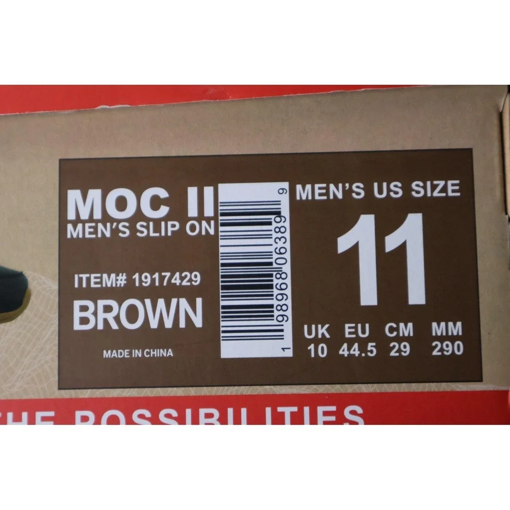 GERRY‎ MOC II Shoes Mens Size 11 Brown Slip On Casual Nubuck Cushioned 1917429